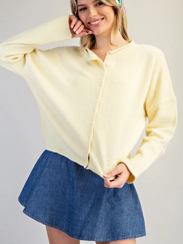 butter cream button down cardigan