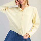 butter cream button down cardigan