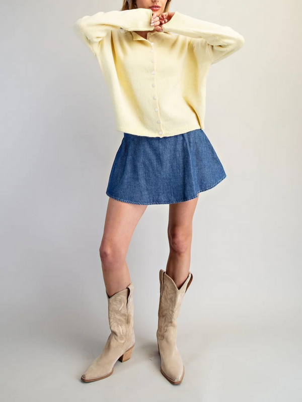 butter cream button down cardigan