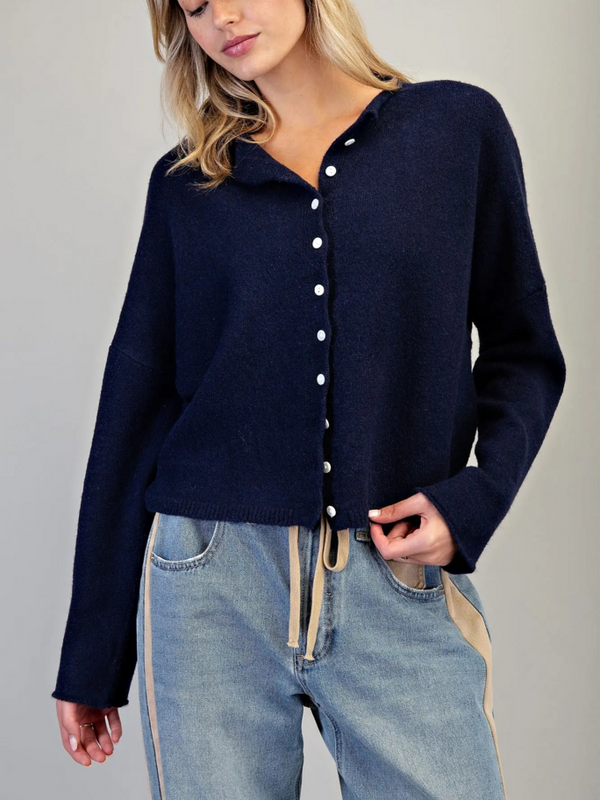 mystic midnight button down cardigan