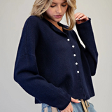 mystic midnight button down cardigan