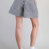midnight striped rope belt shorts