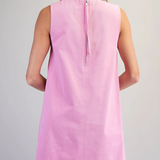 orchid pink sleeveless back zip mini dress