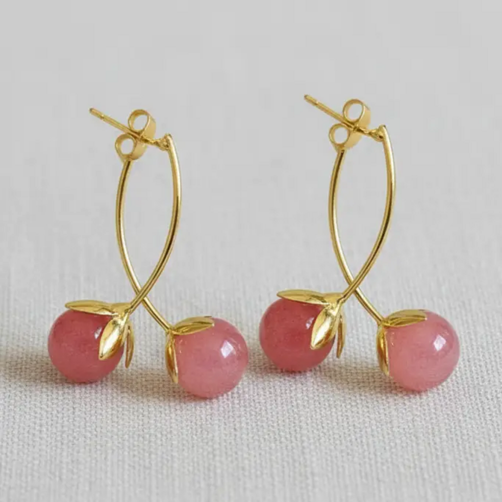 Pink Tomato Drop Earrings