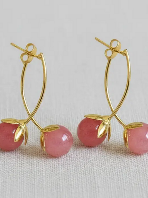 Pink Tomato Drop Earrings