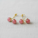 Pink Tomato Drop Earrings