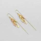 Leaf-Inspired Long Tassel Earrings