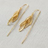 Leaf-Inspired Long Tassel Earrings