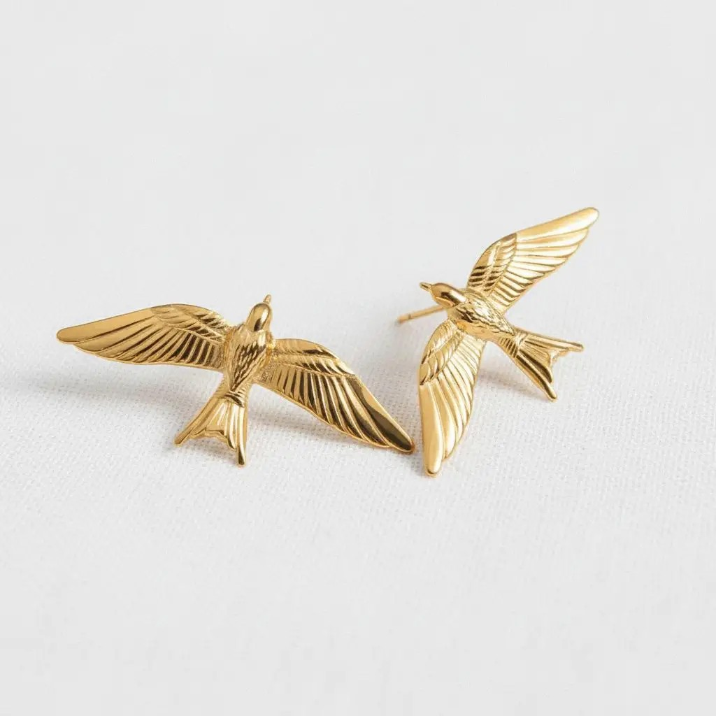 Vintage-Inspired Bird Design Drop Earrings