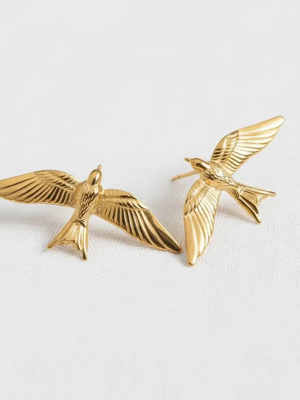 Vintage-Inspired Bird Design Drop Earrings