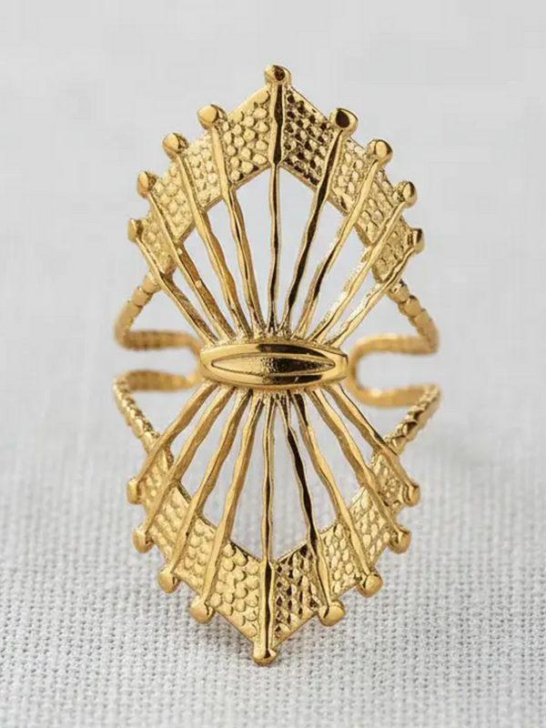 Crown Design Adjustable Stainless Steel Ring