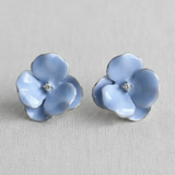 Blue Floral Drop Earrings