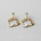 Bee and Floral Wreath Earrings