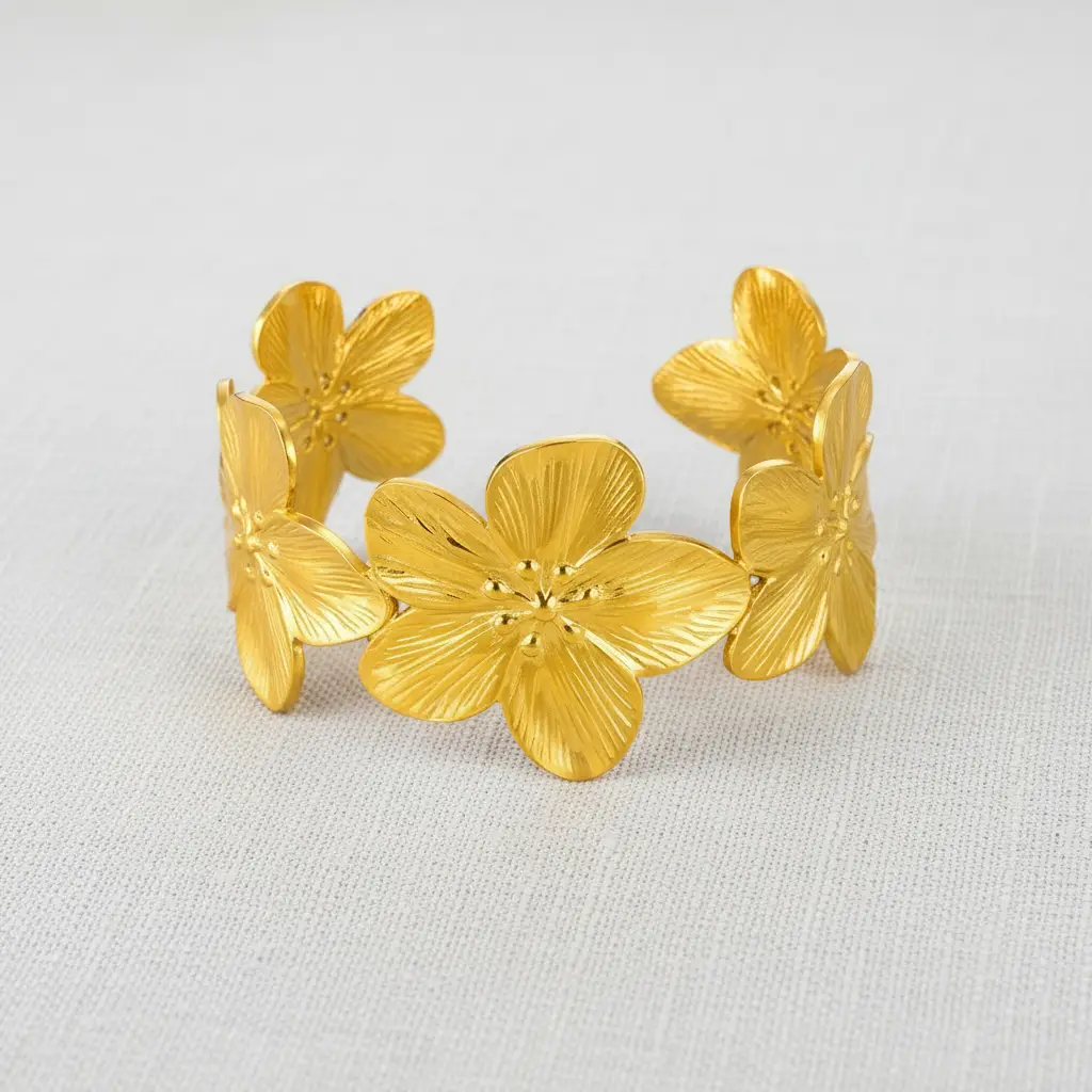 Stainless Steel Geometric Flower Bracelet