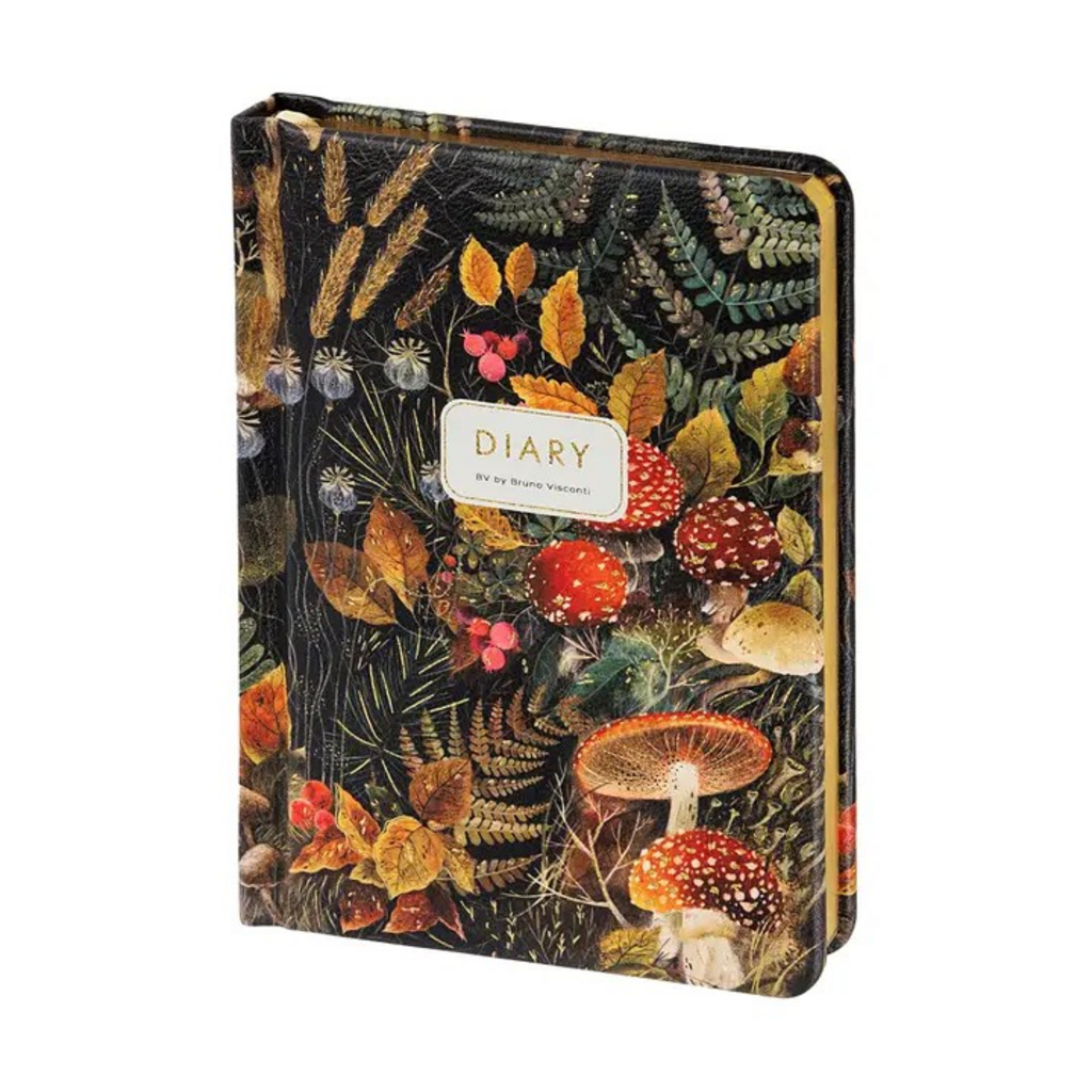 Vegan Leather Hardcover Daily Planner - Forest Mushrooms