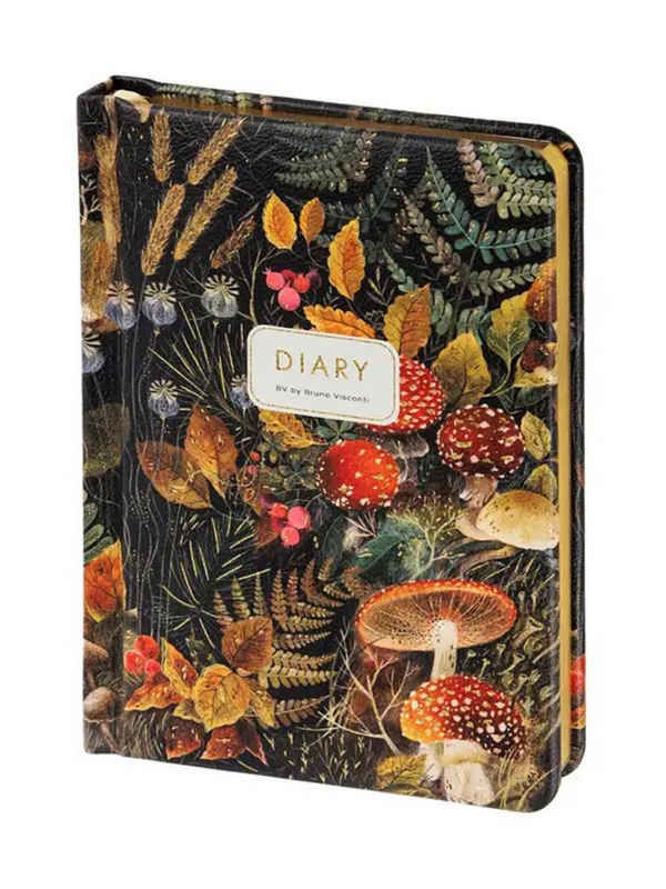 Vegan Leather Hardcover Daily Planner - Forest Mushrooms