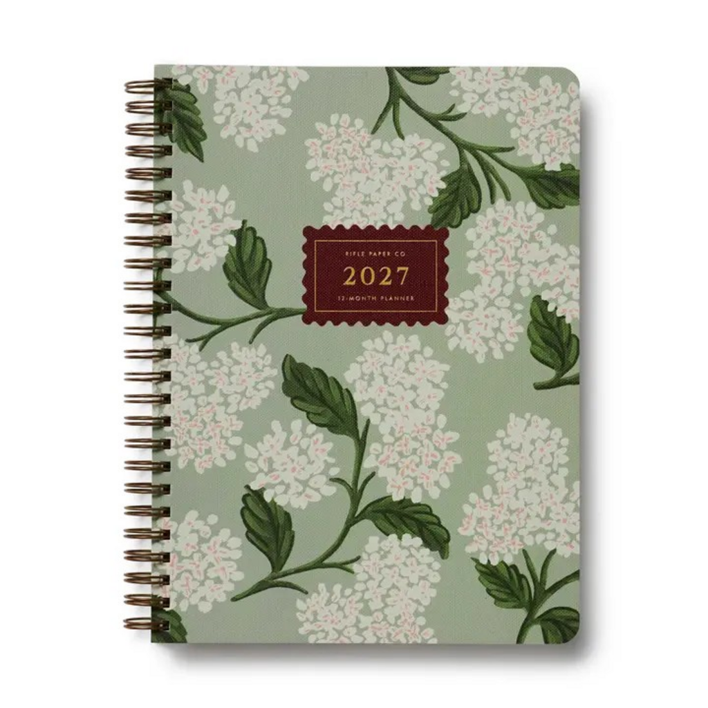 2027 Sage Hydrangea 12-Month Softcover Spiral Planner