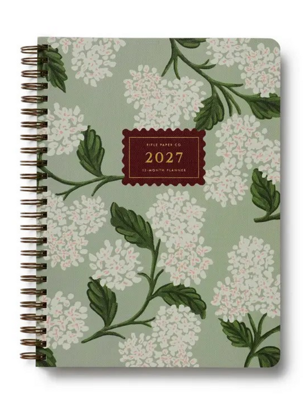 2027 Sage Hydrangea 12-Month Softcover Spiral Planner