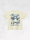 ivory cowgirl beach club kids boxy Tee