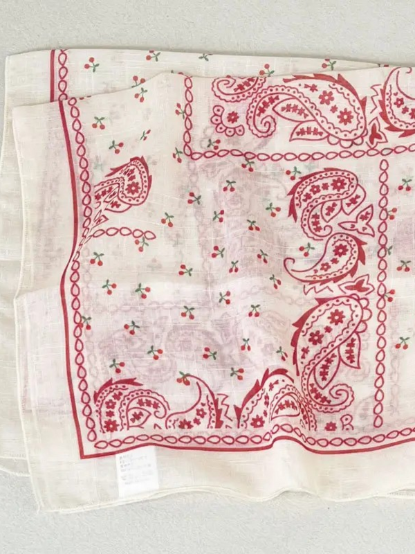 cherry and paisley floral bandana