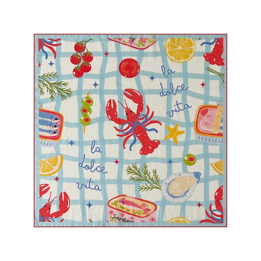 Blue Lobster Print Bandana