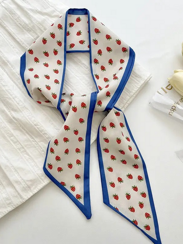 strawberry pattern skinny scarf