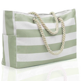 matcha large striped tote bag