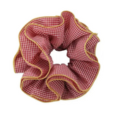 red checkered frill oversized scrunchie