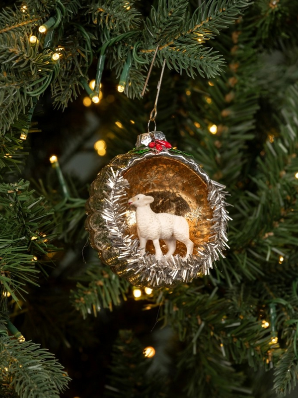sheep scene ornament