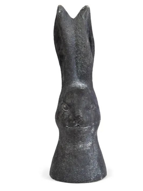 large cement rabbit head