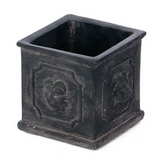 small square planter with lion detail market