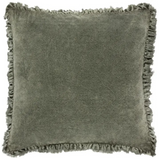 Washed Cotton Velvet Moss Cushion