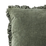 Washed Cotton Velvet Moss Cushion