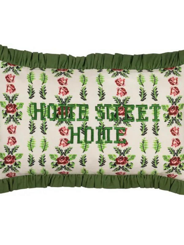Home Sweet Home Embroidered Pillow