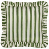 Ruffled Willow Green Cotton Cushion