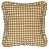 Gold Gingham Cushion with contrast piping