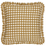Gold Gingham Cushion with contrast piping