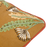 Mushroom Dell Embroidered Cotton Cushion