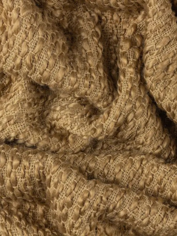 Woven Fringed Olive Throw