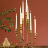 eight taper candelabra in antique brass (12x12x20.5)