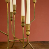 eight taper candelabra in antique brass (12x12x20.5)