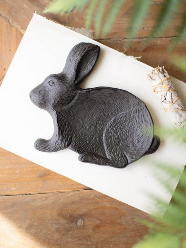 cast iron rabbit trinket dish