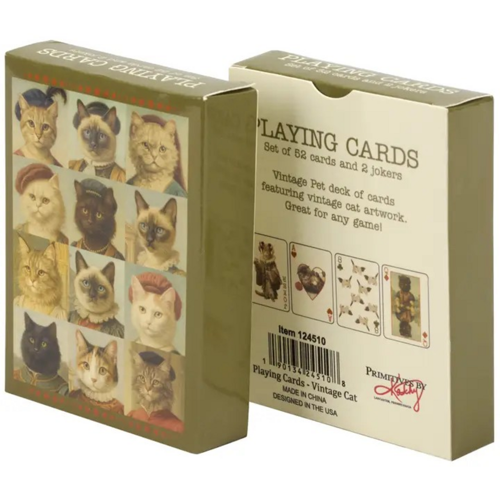 vintage cat playing cards