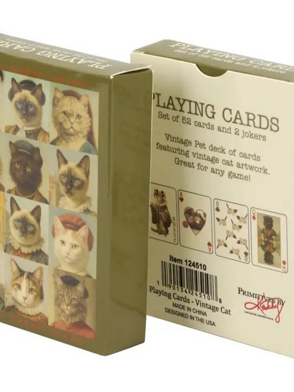 vintage cat playing cards
