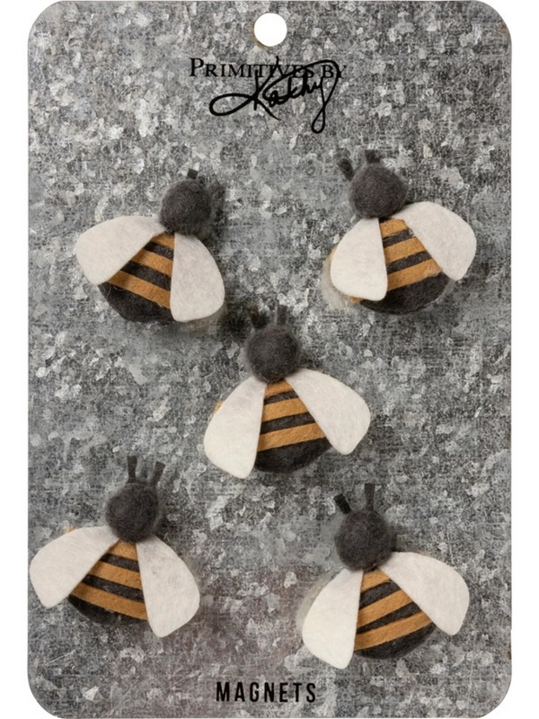 Felted Bees Magnet Set