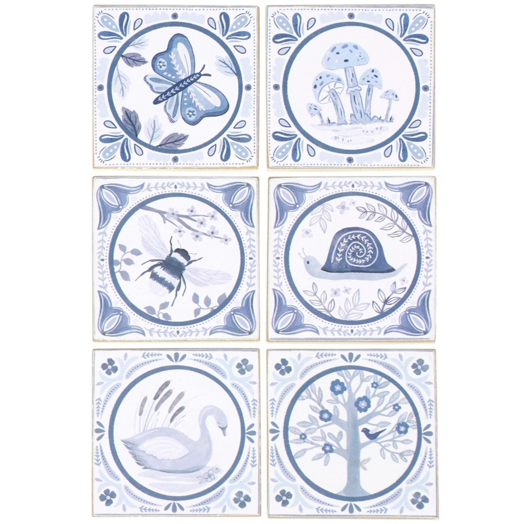 Indigo Tiles Magnet Set