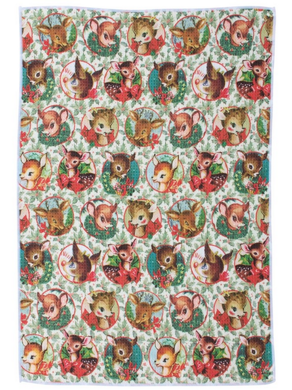 Retro Deer Kitchen Towel