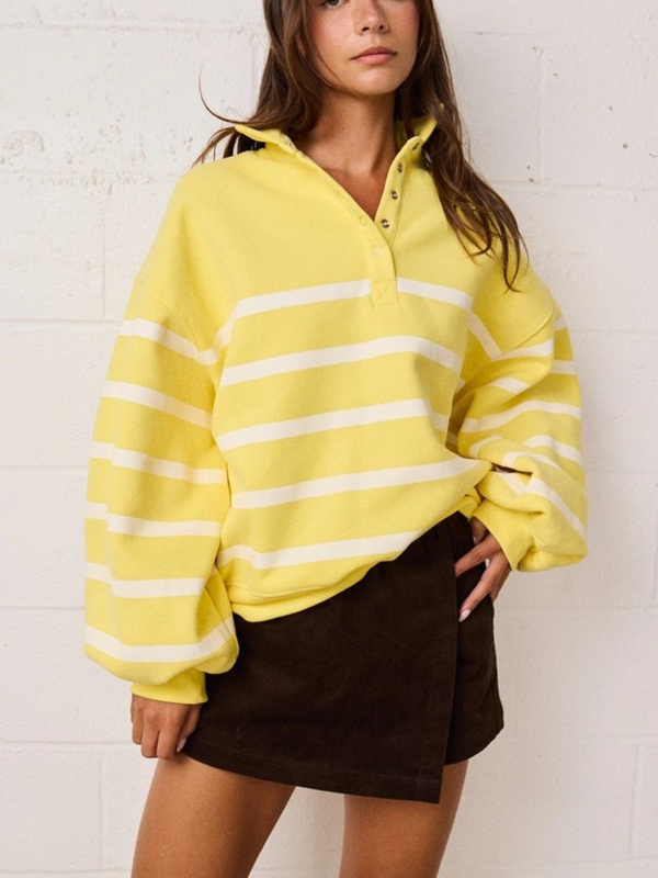yellow & white stripe pullover