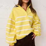 yellow & white stripe pullover