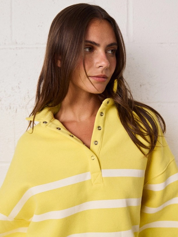 yellow & white stripe pullover